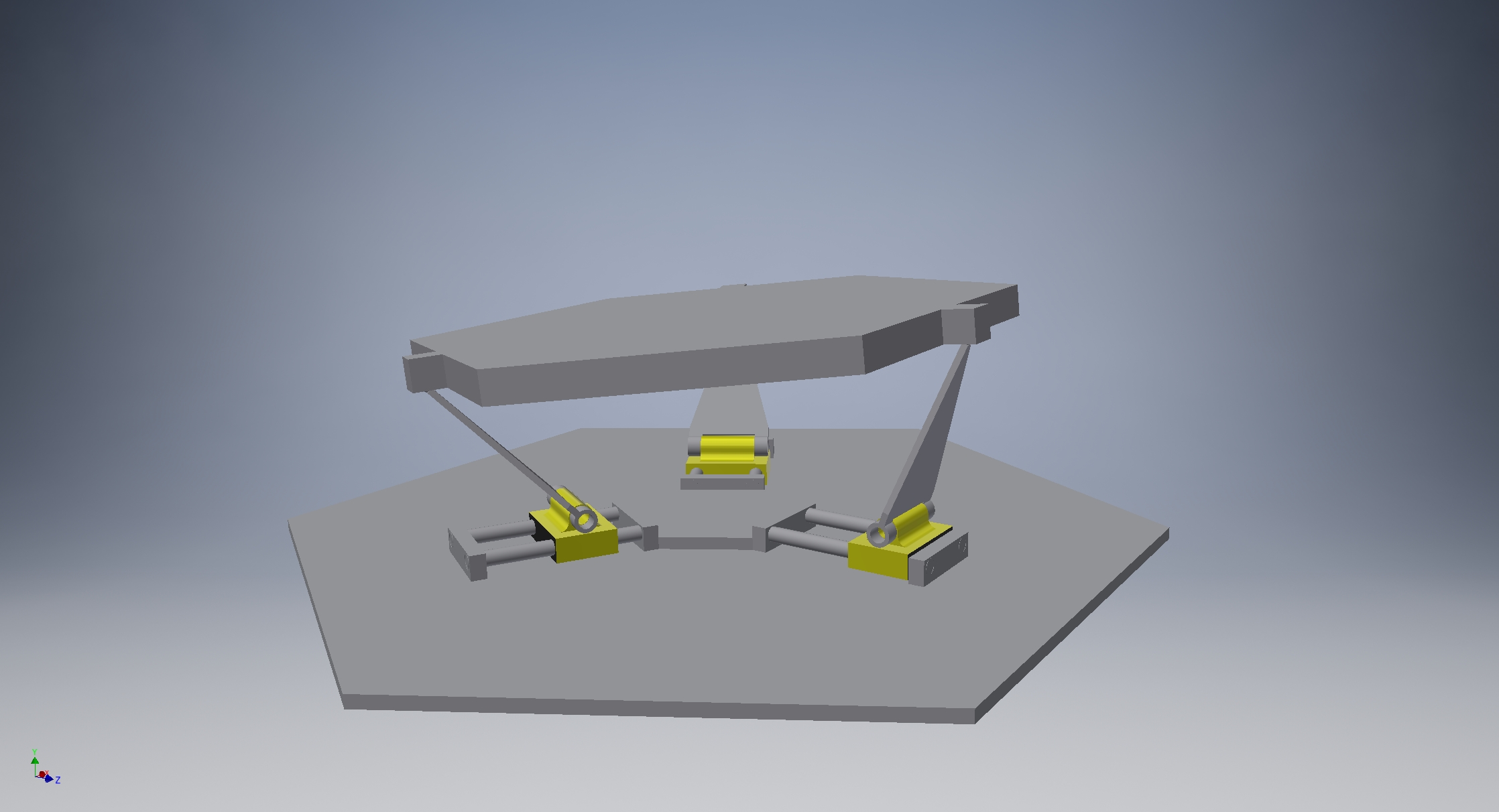 3 Axis Platform Using 3 Struts